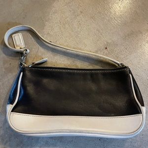 Small used COACH purse dark navy and cream
